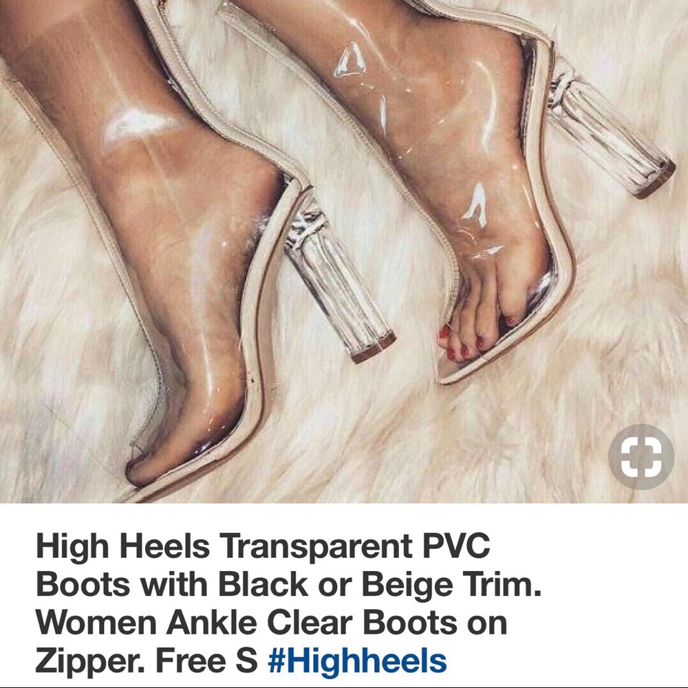 High heels transparent boots - Never been worn!